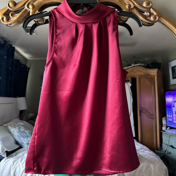 Allegra K Tops - High neck satiny sleeveless blouse size small